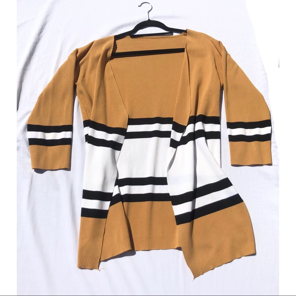 Mustard Striped Cardigan